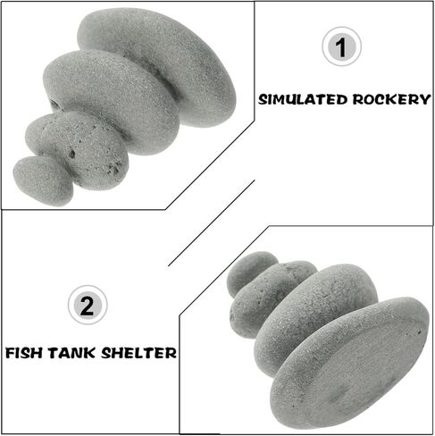 Balacoo Balanced Stones Cairn for Zen Garden Decor: Realistic Stacked Stone Ornament for Sand Table, Fish Tank, Micro Landscape Decoration - 2.56" in Kuwait