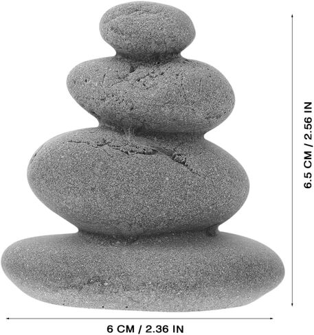Balacoo Balanced Stones Cairn for Zen Garden Decor: Realistic Stacked Stone Ornament for Sand Table, Fish Tank, Micro Landscape Decoration - 2.56" in Kuwait