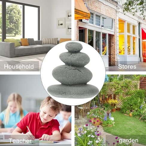 Balacoo Balanced Stones Cairn for Zen Garden Decor: Realistic Stacked Stone Ornament for Sand Table, Fish Tank, Micro Landscape Decoration - 2.56" in Kuwait