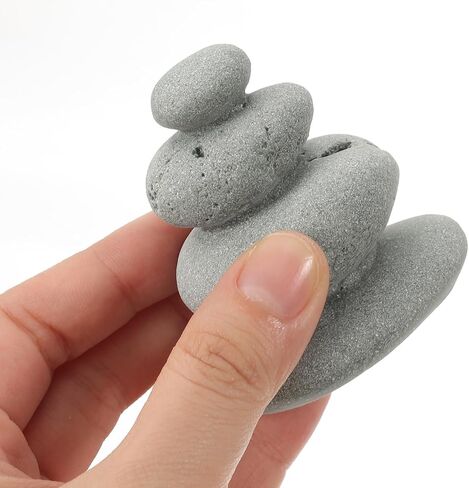 Balacoo Balanced Stones Cairn for Zen Garden Decor: Realistic Stacked Stone Ornament for Sand Table, Fish Tank, Micro Landscape Decoration - 2.56" in Kuwait