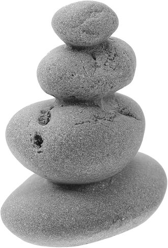 Balacoo Balanced Stones Cairn for Zen Garden Decor: Realistic Stacked Stone Ornament for Sand Table, Fish Tank, Micro Landscape Decoration - 2.56" in Kuwait