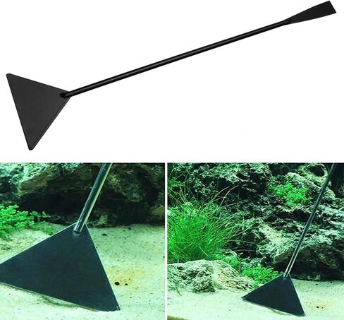 Aquatic Plant Base Plate Shovel, Fish Tank Water Feature Flat Sand Shovel, Black Stainless Steel Anti-Rust Triangular Shovels, Aquarium Landscape Bottom Sand Spread Out 1pcs in Kuwait