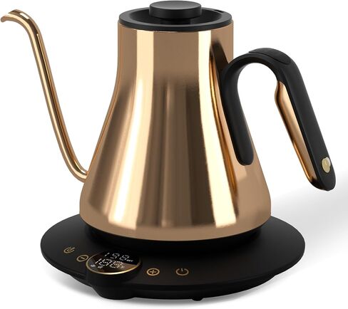 غلاية كهربائية Cocinare Gooseneck، تحكم دقيق في درجة الحرارة ±1 درجة فهرنهايت، تسخين سريع 1500 وات، صب فوق غلاية القهوة والشاي مع مؤقت المشروب والحفاظ على الدفء، الفولاذ المقاوم للصدأ، 0.9 لتر (أخضر ديلاكروا) in Kuwait