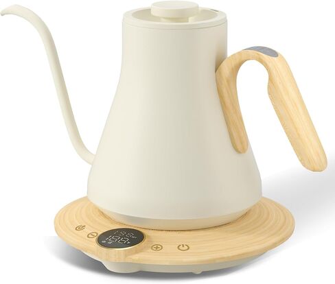 غلاية كهربائية Cocinare Gooseneck، تحكم دقيق في درجة الحرارة ±1 درجة فهرنهايت، تسخين سريع 1500 وات، صب فوق غلاية القهوة والشاي مع مؤقت المشروب والحفاظ على الدفء، الفولاذ المقاوم للصدأ، 0.9 لتر (أخضر ديلاكروا) in Kuwait