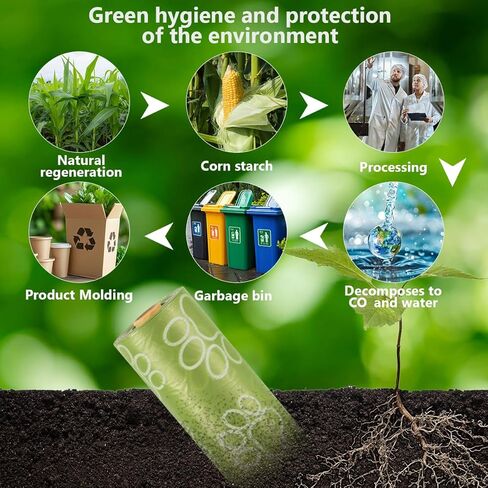 Poop Bags Rolls 256 Count - 9x13 Inches Green Thickened Leakproof Lavender scent Poo Bags for Dogs, Eco-Friendly Pet Waste Bags for Walking,Travel,Home in Kuwait