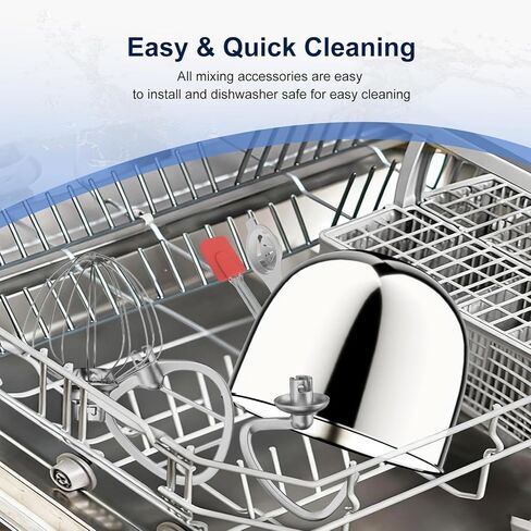 خلاط حامل كاميك، 4.2QT+5.3QT، خلاط طعام كهربائي بوعاءين، 10 سرعات مع إعداد رقمي، خلاط مطبخ 3 في 1 لخبز الكعك، سلطة خبز البسكويت مع مخفق البيض، خطاف العجين، مضرب مسطح (أبيض) in Saudi Arabia