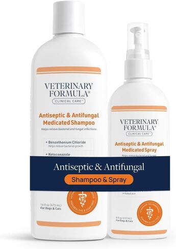 Veterinary Formula Clinical Care Antiseptic and Antifungal Spray for Dogs and Cats - Helps Alleviate Scaly, Greasy, or Red Skin and Supports Skin Prone to Odor Causing Buildup - Pack of 2, 8 oz Each in Kuwait