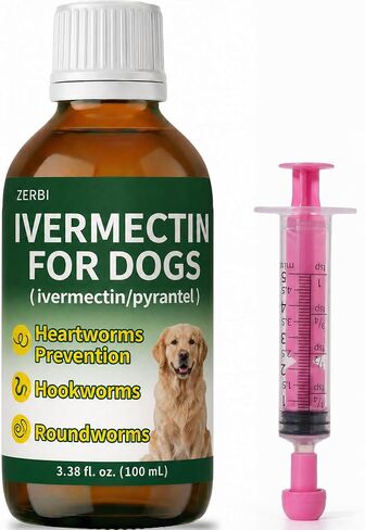 Ivermectin for Dogs, Digestive Health & Vitality Support, Safe for Puppies & Dogs, 3.38 oz in Kuwait