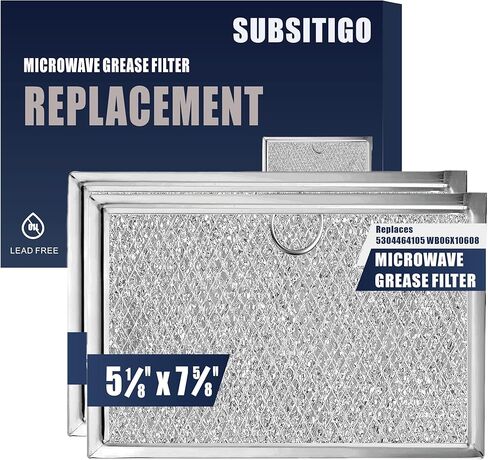 WB06X10608 Microwave Vent Filter for Frigidaire Microwave Filter Replacement 5304464105 for GE Frigidaire Gallery Microwave Range Hood Filter 5.12" x 7.64" 12 Layers Aluminum Mesh 2 Packs in Kuwait