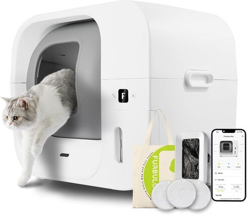 Furbulous True Odor-Free Automatic Cat Litter Box with Self-Pack and Refill System, APP Control, Self Cleaning and Packing Litter Box with Extra Large Space for 3.3-22 lbs Cats, Upgraded in Kuwait