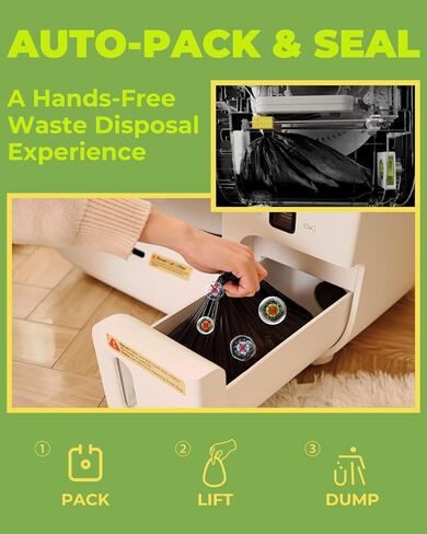 Furbulous True Odor-Free Automatic Cat Litter Box with Self-Pack and Refill System, APP Control, Self Cleaning and Packing Litter Box with Extra Large Space for 3.3-22 lbs Cats, Upgraded in Kuwait