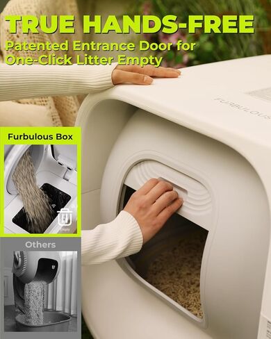 Furbulous True Odor-Free Automatic Cat Litter Box with Self-Pack and Refill System, APP Control, Self Cleaning and Packing Litter Box with Extra Large Space for 3.3-22 lbs Cats, Upgraded in Kuwait