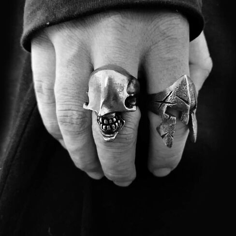 No face Skull Ring Silver Skull jewelry Faceless fighter skull ring for men in Kuwait
