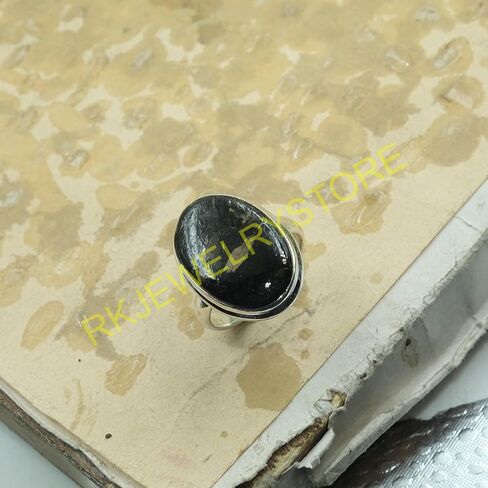 خاتم النوميت الذهبي الأزرق الناري من الفضة الإسترليني عيار 925 مصنوع يدويًا من الأحجار الكريمة خاتم مجوهرات عيد الحب لها in Kuwait