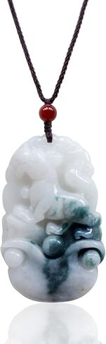 Hand-Carved Natural Jade Zodiac Tiger Pendant Amulet Necklace Jewelry Jadeite Talisman Birthday Gift in Kuwait