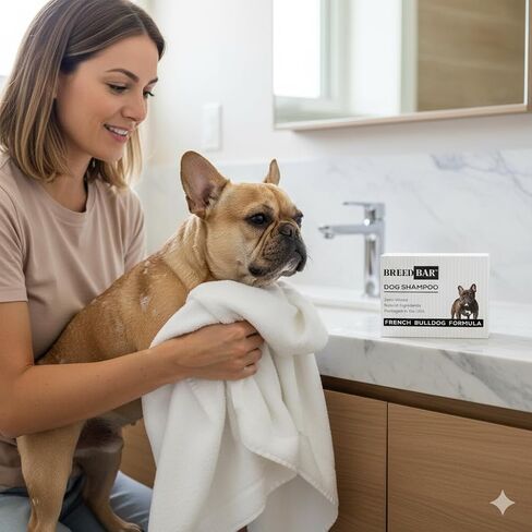 French Bulldog Shampoo & Conditioner Bar – Sensitive Skin & Fold Care, pH 6.5 Balanced with Dead Sea Minerals – Solid Dog Shampoo, 3.52 oz in Kuwait