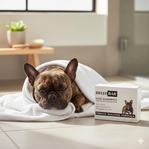 French Bulldog Shampoo & Conditioner Bar – Sensitive Skin & Fold Care, pH 6.5 Balanced with Dead Sea Minerals – Solid Dog Shampoo, 3.52 oz in Kuwait