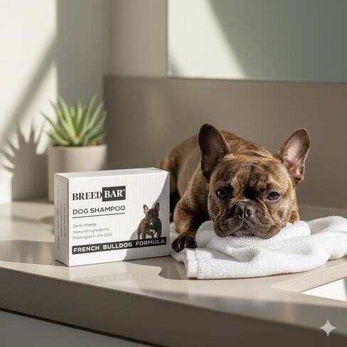French Bulldog Shampoo & Conditioner Bar – Sensitive Skin & Fold Care, pH 6.5 Balanced with Dead Sea Minerals – Solid Dog Shampoo, 3.52 oz in Kuwait