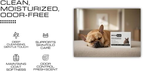 French Bulldog Shampoo & Conditioner Bar – Sensitive Skin & Fold Care, pH 6.5 Balanced with Dead Sea Minerals – Solid Dog Shampoo, 3.52 oz in Kuwait