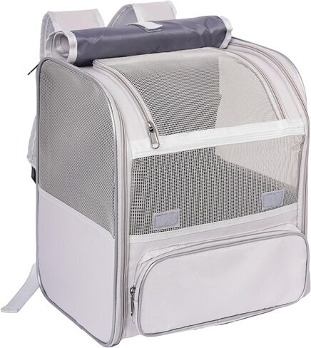 Pesen Cat Backpack Carrier, Breathable & Foldable Pet Carriers for Cats, Small Dogs and Rabbits Under 15 lbs, Airline Approved Dog & Cat Carrier Backpack for Hiking, Travel, Camping, Dark Gray in Saudi Arabia