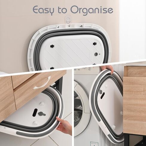 Goderewild Collapsible Pet Bathtub with Wheels and Drainage Hole, 35L Portable Folding Bathing Tub for Dogs Cats, Multi-Purpose Laundry Basket Storage Bin for Camping RV Travel, Space-Saving Design in Kuwait