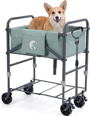 Elevated Dog Bath Tub for Small & Medium Dogs, 32.8"-40" 4-Level Adjustable Height Folding Pet Grooming Station with Wheels, Portable Dog Wash Station, 1000D PVC, Fits Dogs up to 33 lbs in Kuwait