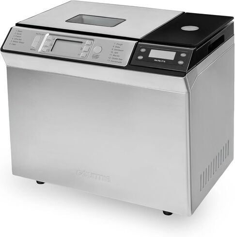 Gourmia Bread Maker with 2 LB Loaf Capacity - 13 Presets Jam Mode, Automatic Ingredient Dispenser, Customizable Crust Options, Keep Warm & Delay Start, Dishwasher Safe Parts in Kuwait