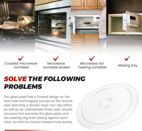 𝟮𝟬𝟮𝟲 𝙐𝙥𝙜𝙧𝙖𝙙𝙚𝙙 4393799 4393751 Microwave Glass Cooking Tray Fit for Whirl-pool & Ken-more & May-tag Replaces for 8206226 30QBP4185 AP3130793 PS373741 12" Turntable Plate by Beaquicy in Kuwait