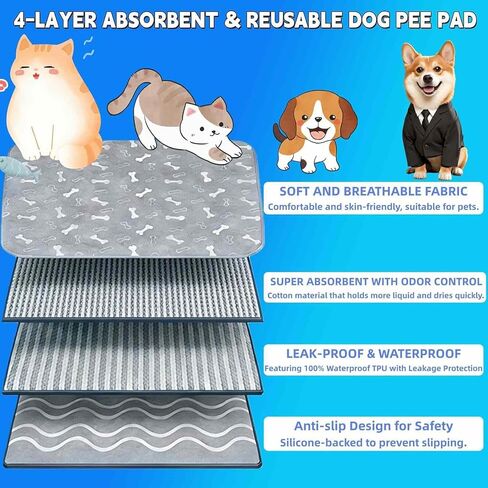 Pheromone Puppy Pads – Reusable, Washable & Leak-Proof Pet Training Pads for Dogs Cats, Anti-Slip, Home Travel (S-15.7"×23.6") in Kuwait