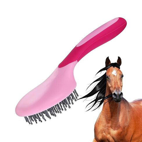 Horse Brushes for Grooming,Humanized Handle Mane and Tail Brush Professional Horsetail Comb - Horse Pet Massage Brush, Hair Ponytail Comb for Thick, Curly or Fine Equine Hair in Kuwait
