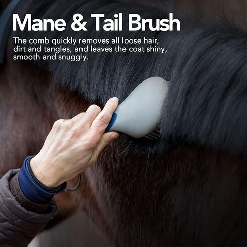 Horse Brushes for Grooming,Humanized Handle Mane and Tail Brush Professional Horsetail Comb - Horse Pet Massage Brush, Hair Ponytail Comb for Thick, Curly or Fine Equine Hair in Kuwait