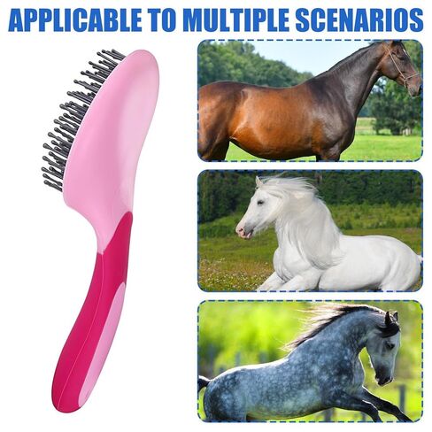 Horse Brushes for Grooming,Humanized Handle Mane and Tail Brush Professional Horsetail Comb - Horse Pet Massage Brush, Hair Ponytail Comb for Thick, Curly or Fine Equine Hair in Kuwait