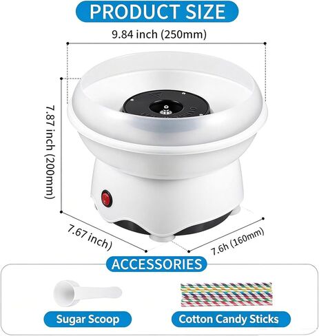 Mini Cotton Candy Machine, Includes Sugar Scoop, Sticks Cotton Candy Maker for Birthday Party, Gifts, Home Uses in Kuwait
