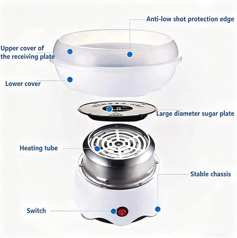 Mini Cotton Candy Machine, Includes Sugar Scoop, Sticks Cotton Candy Maker for Birthday Party, Gifts, Home Uses in Kuwait