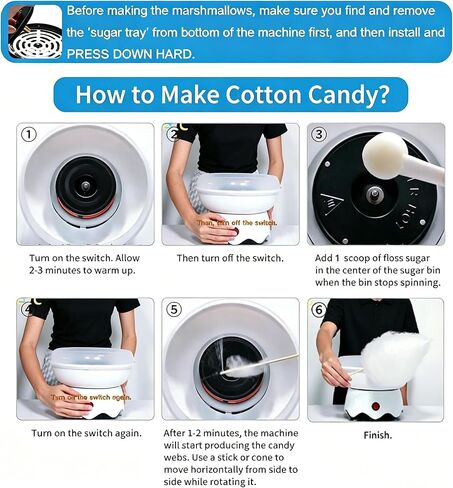 Mini Cotton Candy Machine, Includes Sugar Scoop, Sticks Cotton Candy Maker for Birthday Party, Gifts, Home Uses in Kuwait