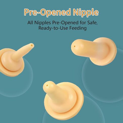 Pet Feeding Kit for Newborn Cats & Dogs | 50ml Milk Bottle + Dropper + 4 Replaceable Nipples | Kitten & Puppy Nursing Tools in Kuwait