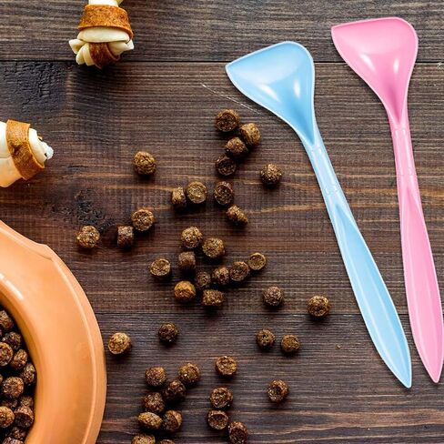 5 قطع من مغرفة طعام الحيوانات الأليفة البلاستيكية، مغرفة تغذية للقطط بدون بطارية، مستلزمات متينة للعناية بالحيوانات الأليفة in Kuwait