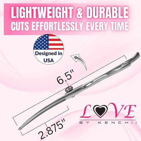 Kenchii Love Dog Grooming Scissors, 6.5 Inch Curved Balltip Shears, Dog Scissors for Grooming, Professional Pet Grooming Scissors, Safety Round Tip Shears in Kuwait