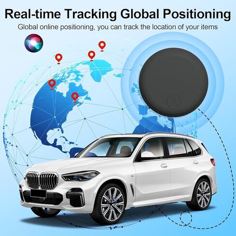 Undetectable GPS Tracker for Vehicles - Real-Time Tracking, No Monthly Fee/No SIM Card, Works with iOS Find My | Mini Hidden Magnetic GPS Locator, Ultra-Slim, IP68 Waterproof, 365-Day Working Time in Saudi Arabia