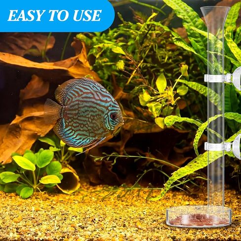 CHENGU 3 قطع أنبوب تغذية الروبيان ومجموعة أطباق، 10 بوصة أنبوب تغذية الروبيان الزجاجي و2 وعاء طبق حوض السمك لوازم تغذية خزان الأسماك لحوض السمك in Kuwait
