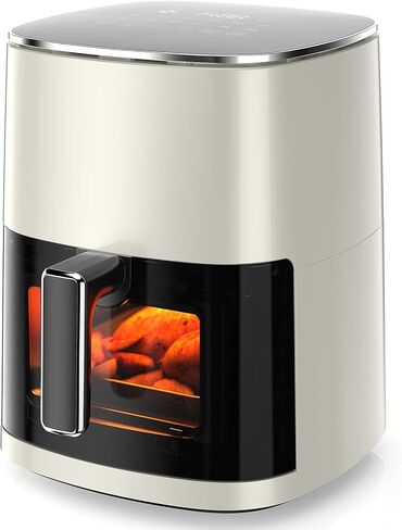 Air Fryer, 6QT Square Airfryer with Visual Window, 400°F Fast Heating Air Fryers Oven with Timer, Auto-Off, Non Toxic & Non Stick, Multiple 12 Modes for Roast, Bake, Dehydrate, Fry, Reheat in Kuwait