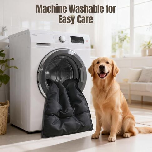 Chew Proof Dog Bed Crate Pad for Aggressive Chewers - Indestructible Heavy Duty Kennel Mat with Waterproof Lining - Reinforced Stitching, Washable Black (Small (18"x29")) in Kuwait