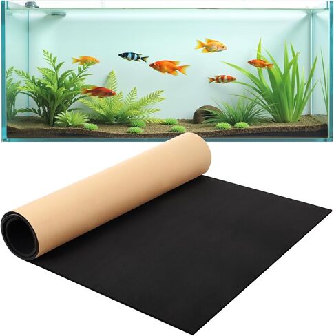 48 x 24 Inch Aquarium Fish Self Leveling Mat 5mm Neoprene Non-Slip Shockproof Fish Tank Pad for Under Tank with Adhesive Shockproof Waterproof with Easy to Cut Edges in Kuwait