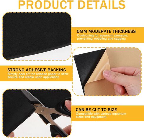 48 x 24 Inch Aquarium Fish Self Leveling Mat 5mm Neoprene Non-Slip Shockproof Fish Tank Pad for Under Tank with Adhesive Shockproof Waterproof with Easy to Cut Edges in Kuwait