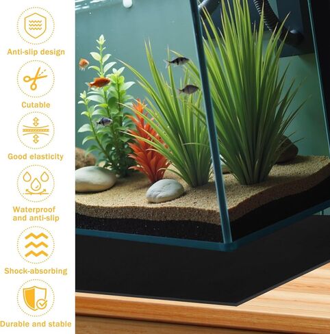 48 x 24 Inch Aquarium Fish Self Leveling Mat 5mm Neoprene Non-Slip Shockproof Fish Tank Pad for Under Tank with Adhesive Shockproof Waterproof with Easy to Cut Edges in Kuwait