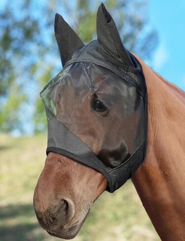 Horse Fly Mask with Ears, Comfy UV-Protective Fly Mask for Horses in Kuwait