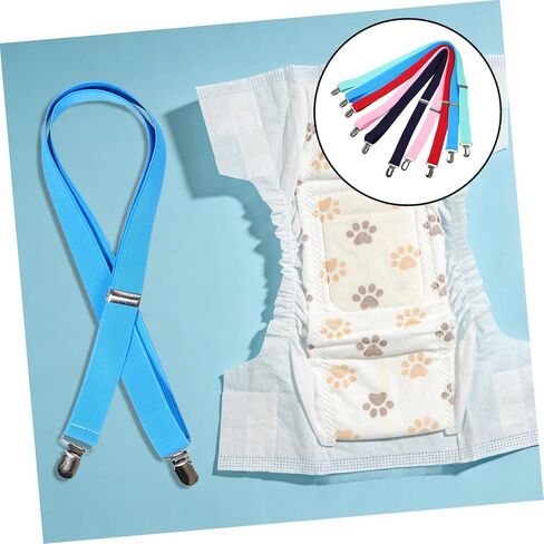 Homoyoyo 5pcs Adjustable Dog Diaper Holder Suspender Belt, Reusable Stretchy Pet Diaper Retainer Strap for Small Medium Large Dogs, and Female Puppy for Incontinence and Housebreaking in Kuwait