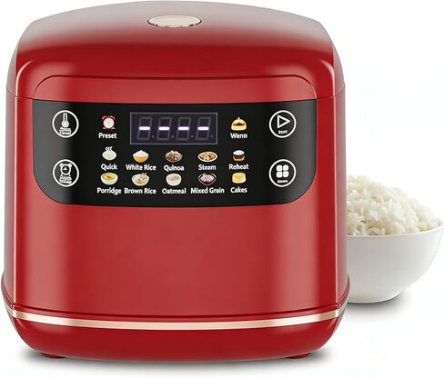 Portable Digital Rice Cooker, 6-Cup (Uncooked)/12-Cup (Cooked) Small Rice Maker with Steaming Basket, Mini Rice Cooker with 2L Removable Nonstick Inner Pot, 10 Menu Options, Auto Keep Warm, 24 Hour Delay Timer, White in Kuwait