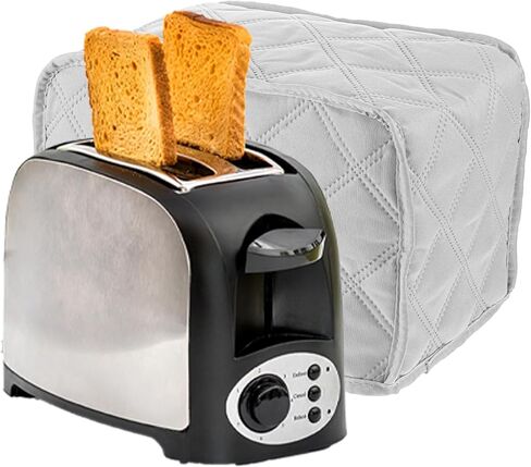 2 Slice Toaster Cover, Quilted Toaster Dust Cover with Perfect Fit for Most Models, Breathable Polyester Fabric, Easy to Clean (Gray, 1 Pack) in Kuwait