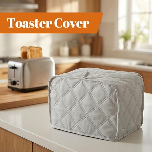 2 Slice Toaster Cover, Quilted Toaster Dust Cover with Perfect Fit for Most Models, Breathable Polyester Fabric, Easy to Clean (Gray, 1 Pack) in Kuwait